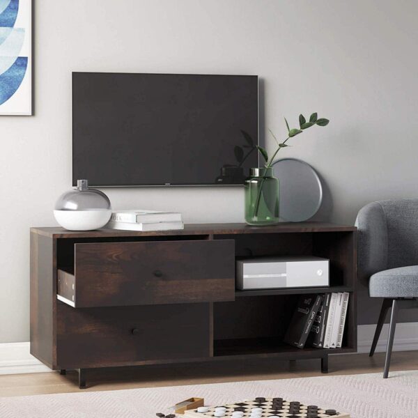 Nathan James 79902 Tora TV Stand Media Wooden Console Oak Finished Drawers