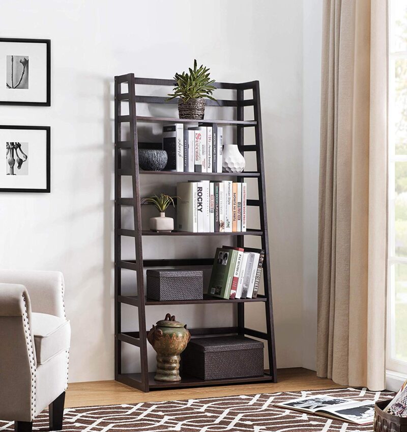 Lifestyle Hyder Wood Shelf Bookcase Tall, Brown